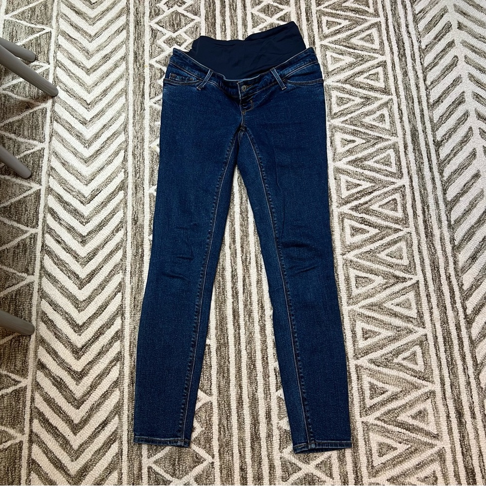 Old Navy Maternity Premium Full Panel Rockstar Super Skinny Jeans